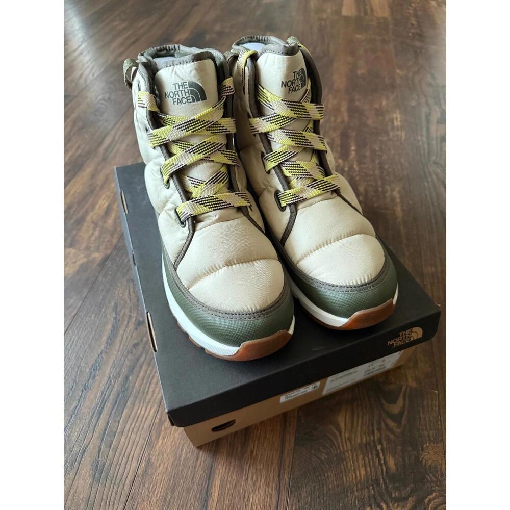 NEW North Face W's ThermoBall Lace Up Luxe Waterproof Boots Gravel/Olive SZ 6